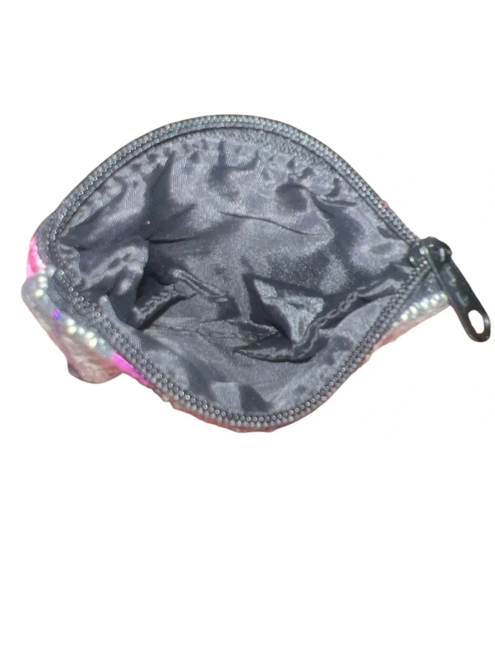 Embroidered Pink Floral Cosmetic Coin Pouch